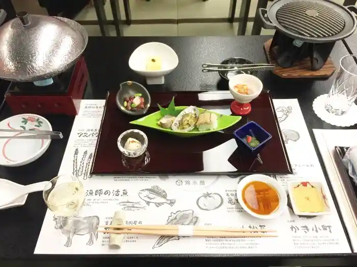 宮島旅館、錦水館のディナー（コース料理）01